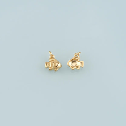 Gold Fish Charms,18K Gold Filled Fish Pendant,Fish Charm Bracelet Necklace for DIY Jewelry Making Supply