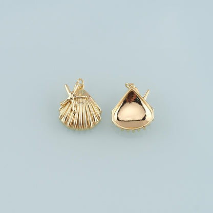 Gold Shell Charm,18K Gold Filled Shell Conch Pendant,Starfish Charm Bracelet Necklace for DIY Jewelry Making Supply