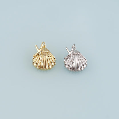 Gold Shell Charm,18K Gold Filled Shell Conch Pendant,Starfish Charm Bracelet Necklace for DIY Jewelry Making Supply