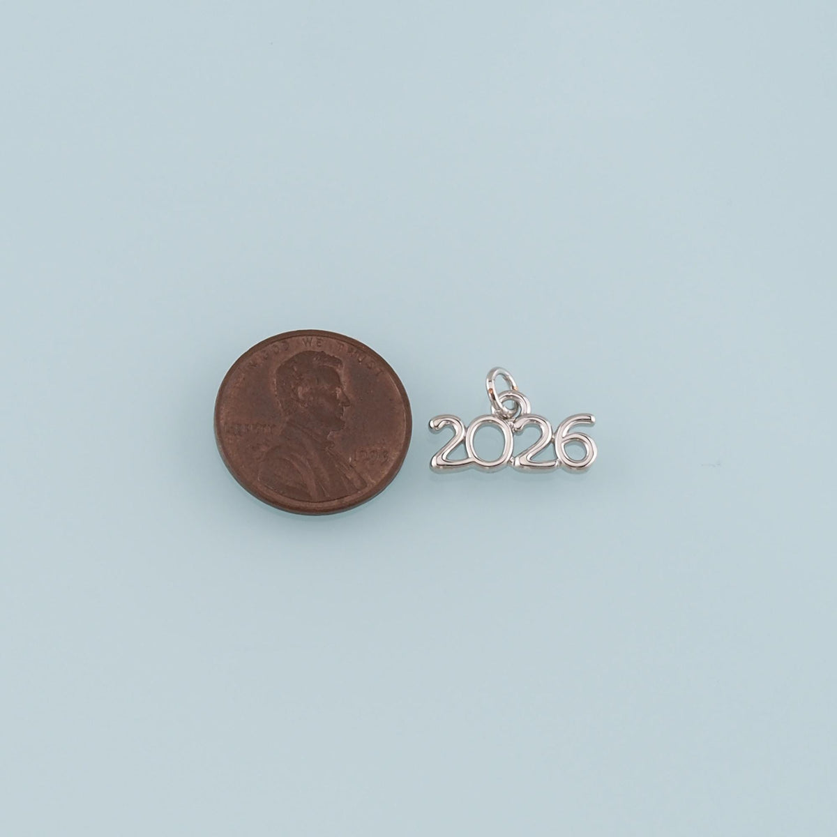 18K Gold Filled Year 2026 Pendant,Dainty Number Charm Bracelet Necklace for DIY Jewelry Making Supply