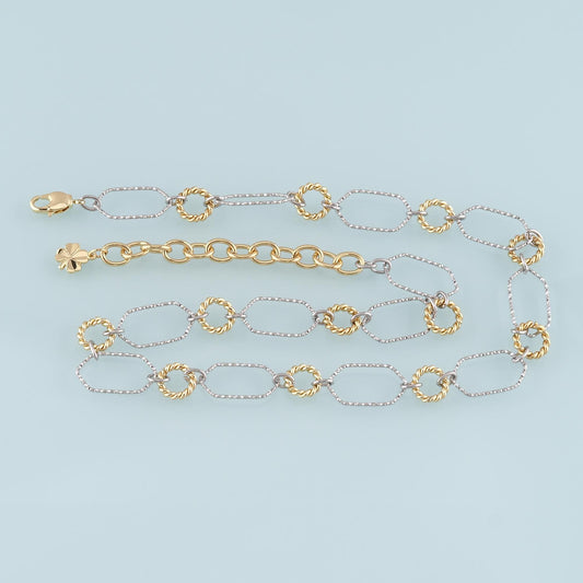 Gold Oval Chain,18K Gold Filled Twist for Necklace Bracelet DIY Jewelry Making Supply