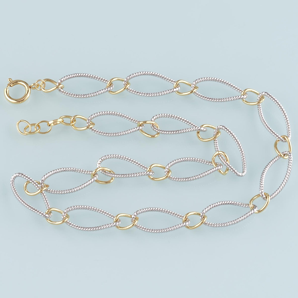 Gold Oval Chain,18K Gold Filled Twist for Necklace Bracelet DIY Jewelry Making Supply