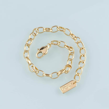 Gold Adjustable Chain,18K Gold Filled Oval Bracelet,Semi Finished Bracelets,Bracelets for Jewelry Making