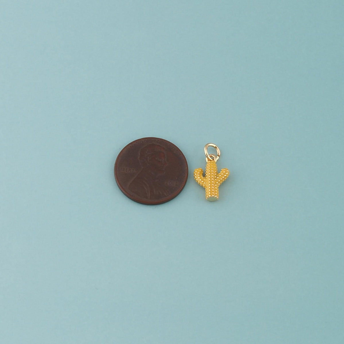 Gold Cactus Charms,18K Gold Filled Cactus Pendant,Enamel Desert Charm Bracelet Necklace for DIY Jewelry Making Supply
