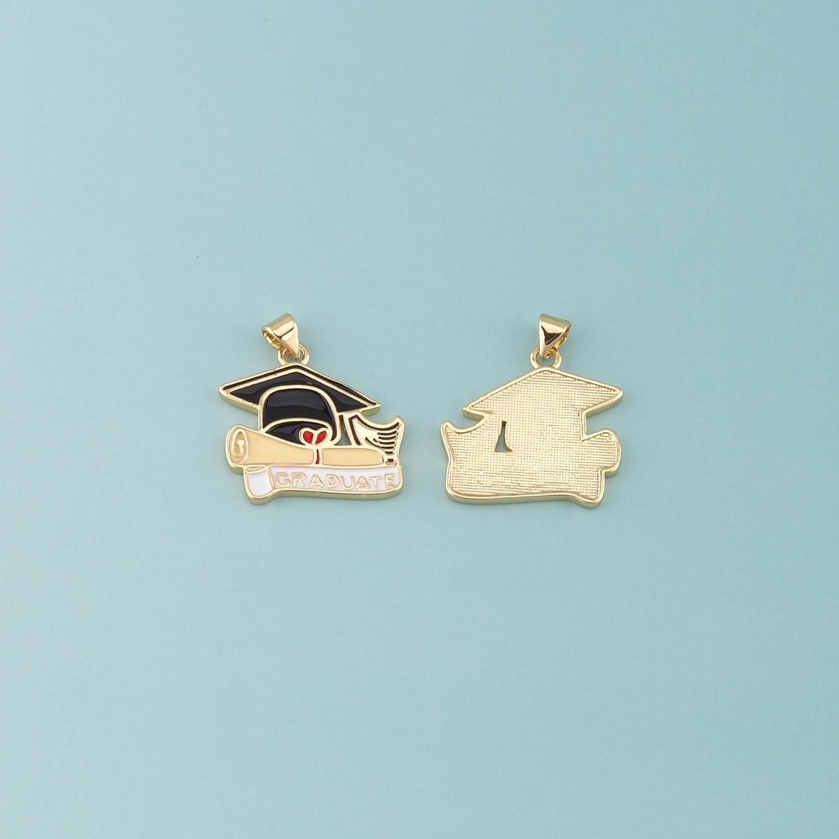 18K Gold Filled Hand Enamel Charm Pendant for Jewelry Making