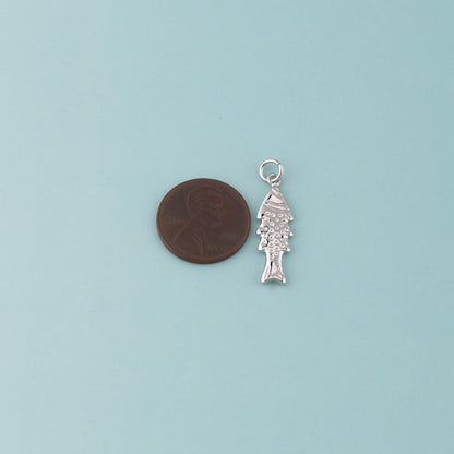 18K Gold Filled Fish Charm Pendant for Jewelry Making