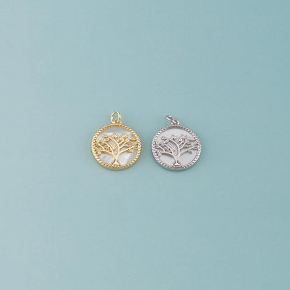 18K Gold Filled Tree Charm Pendant for Jewelry Making