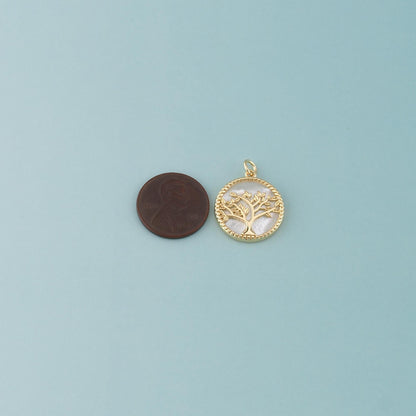 18K Gold Filled Tree Charm Pendant for Jewelry Making