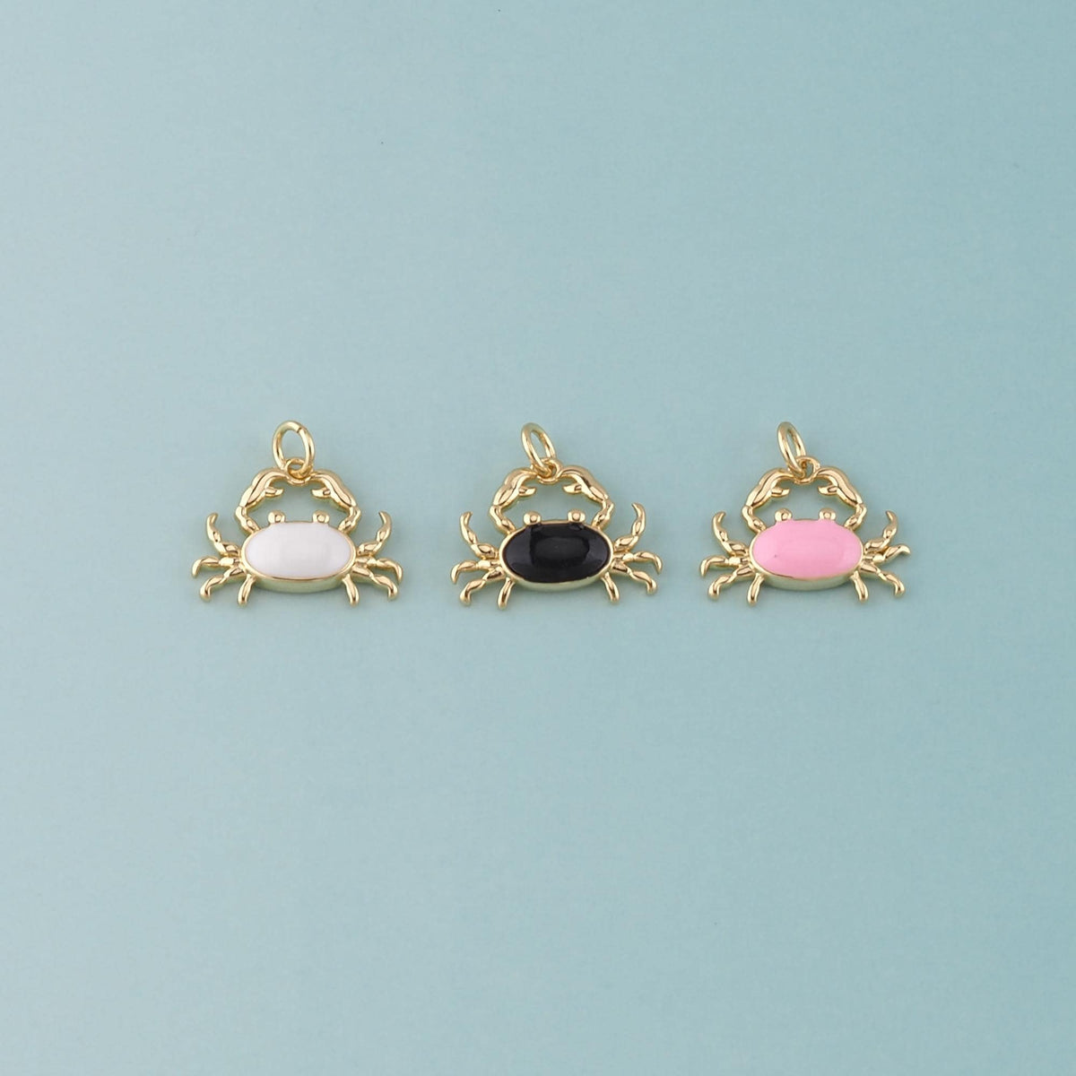 18K Gold Filled Hand Enamel Charm Pendant for Jewelry Making