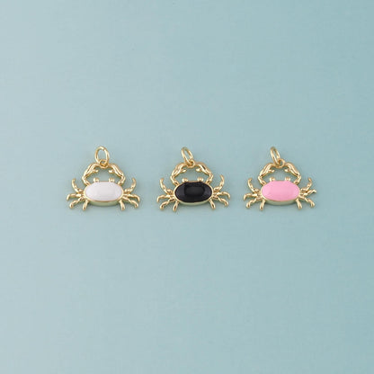 18K Gold Filled Hand Enamel Charm Pendant for Jewelry Making