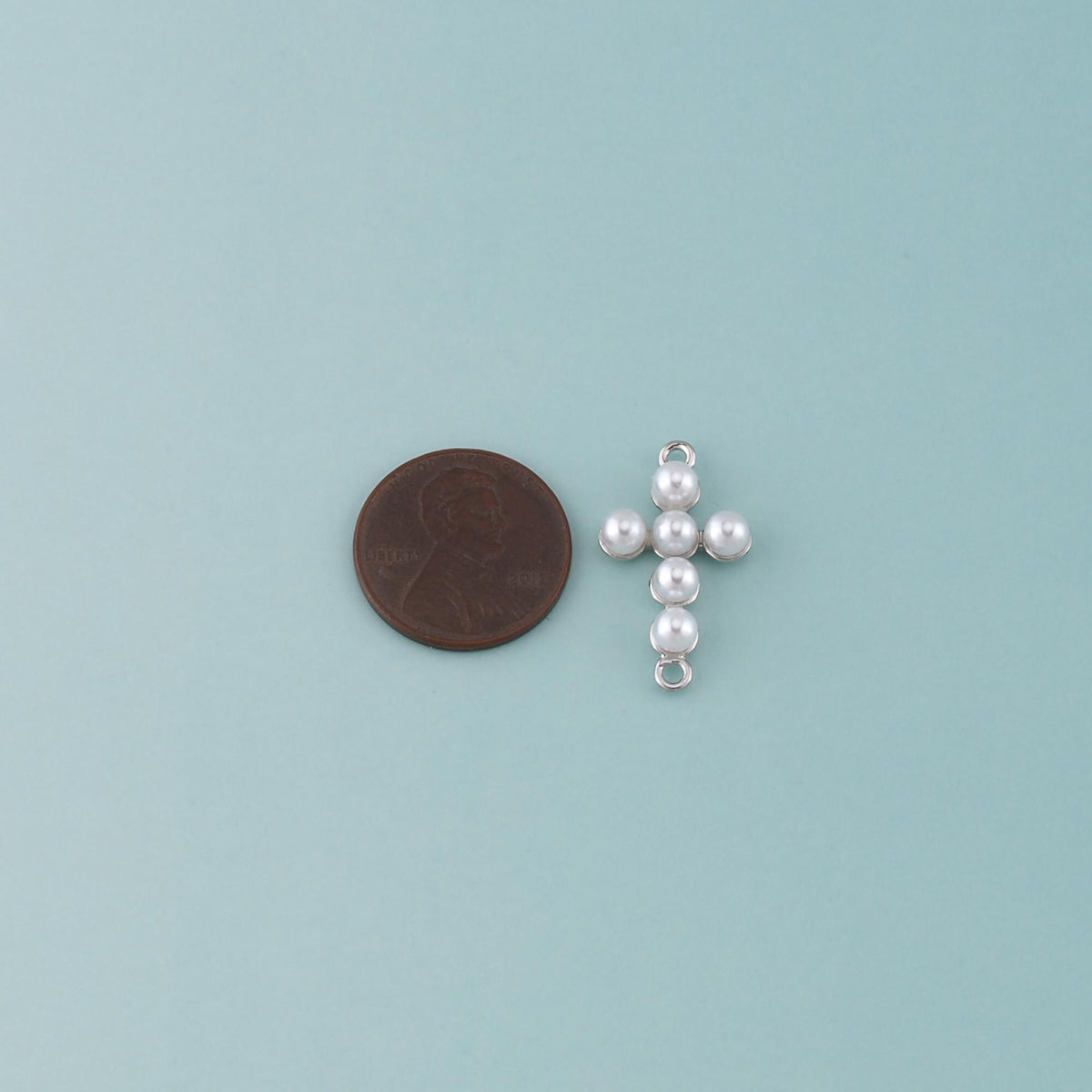 18K Gold Filled Pearl Cross Connector for Jewelry Making