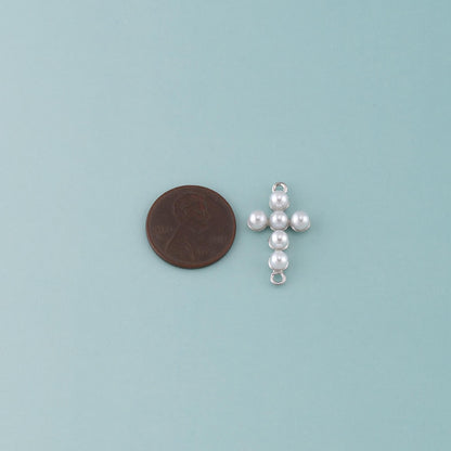 18K Gold Filled Pearl Cross Connector for Jewelry Making