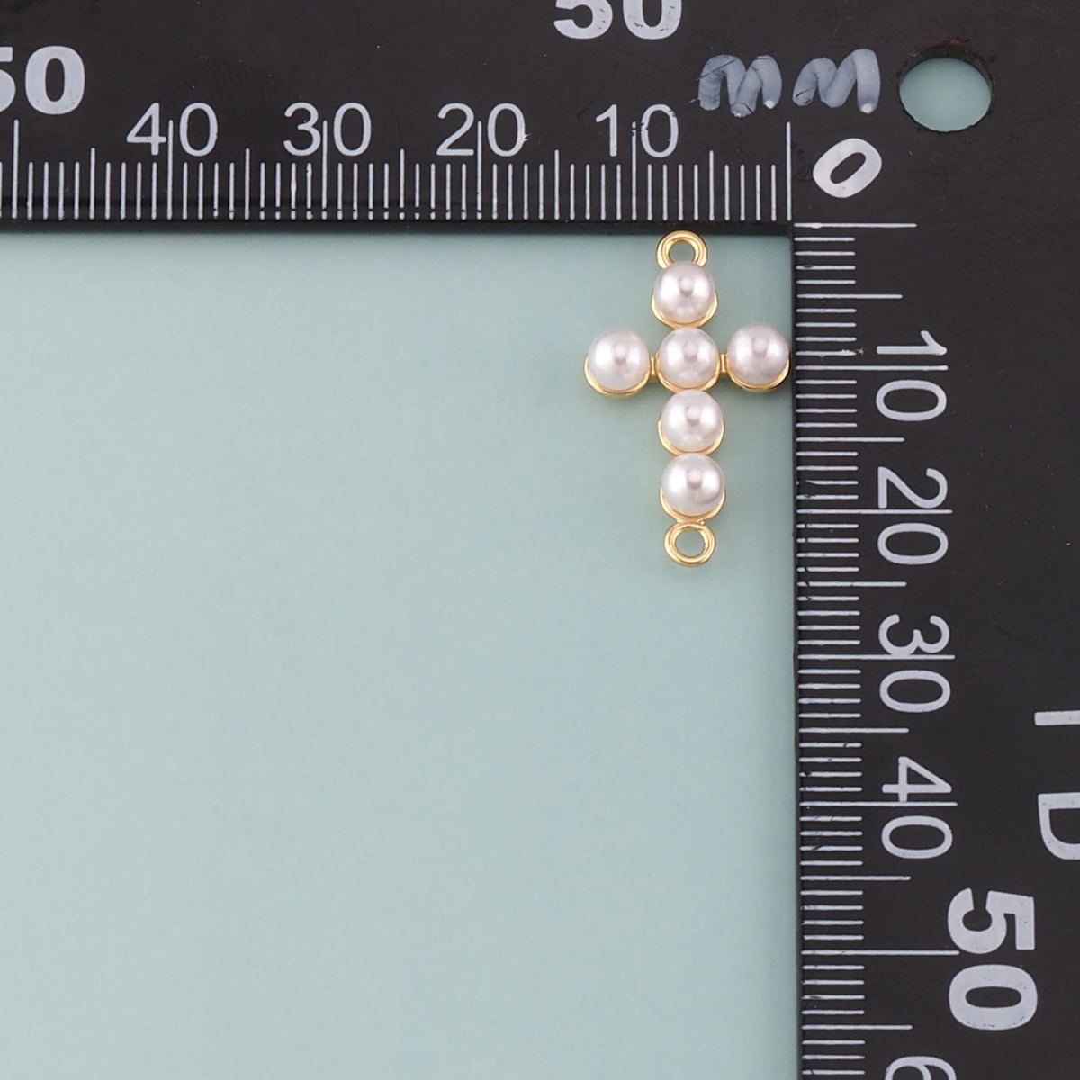 18K Gold Filled Pearl Cross Connector for Jewelry Making