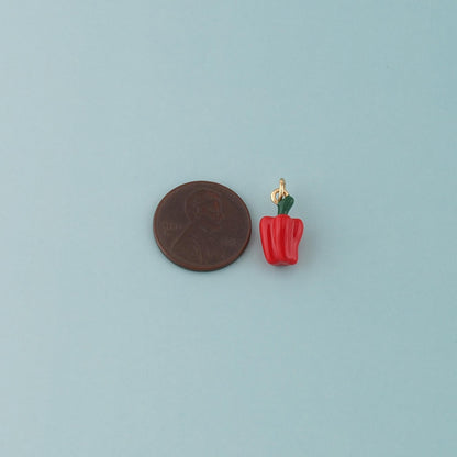 Gold Bell Pepper Charms,18K Gold Filled Enamel Bell Pepper Pendant,Kawaii Charm Bracelet Necklace for DIY Jewelry Making Supp