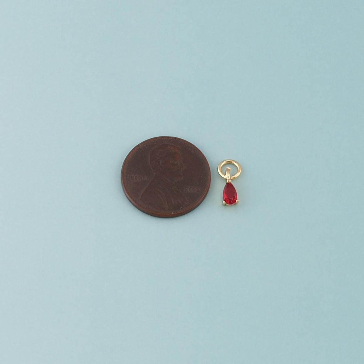 18K Gold Filled Teardrop Pendant,Crystal Teardrop Charm Bracelet Necklace for DIY Jewelry Making Supply
