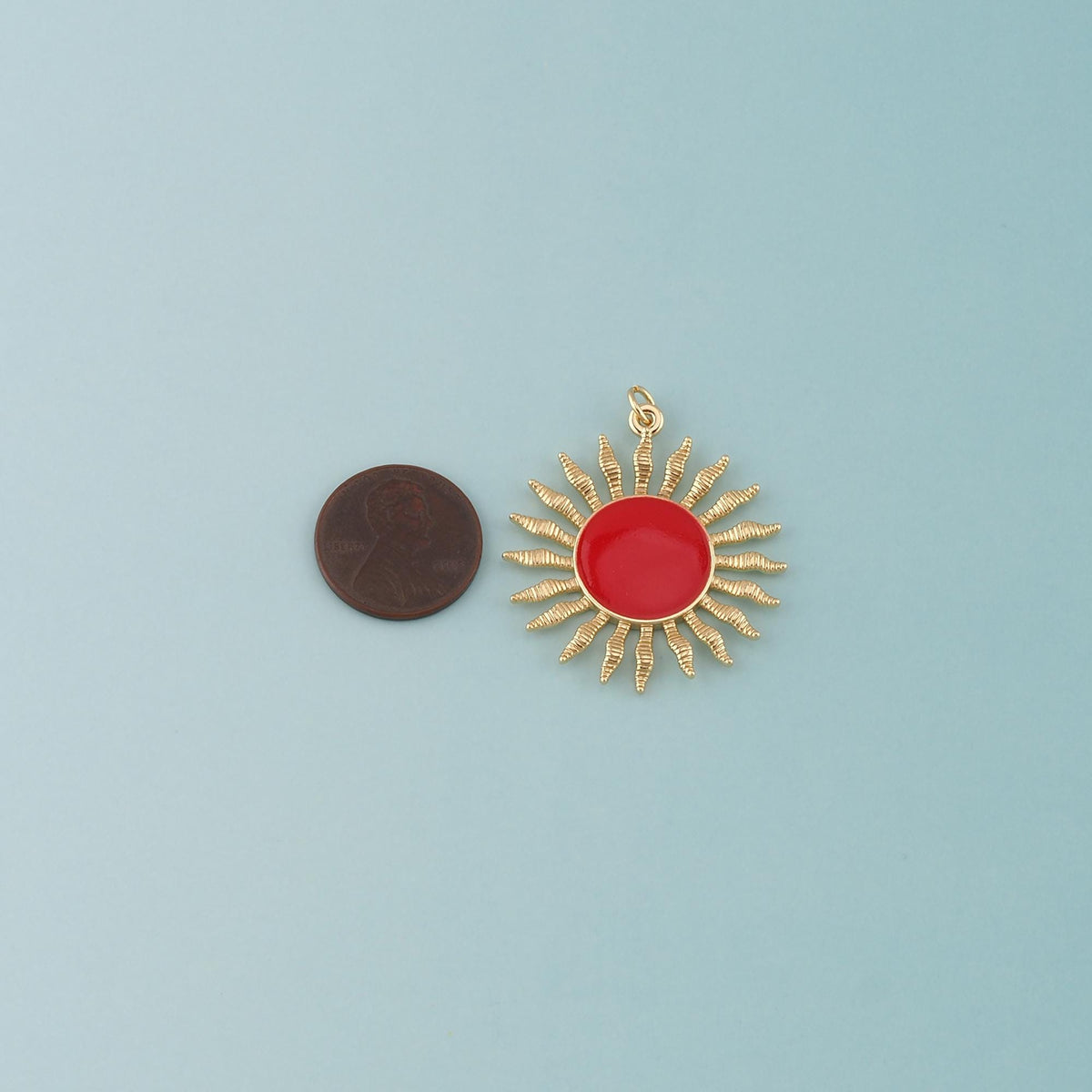 Gold Sun Charms,18K Gold Filled Sun Pendant,Enamel Celestial Charm Bracelet Necklace for DIY Jewelry Making Supply