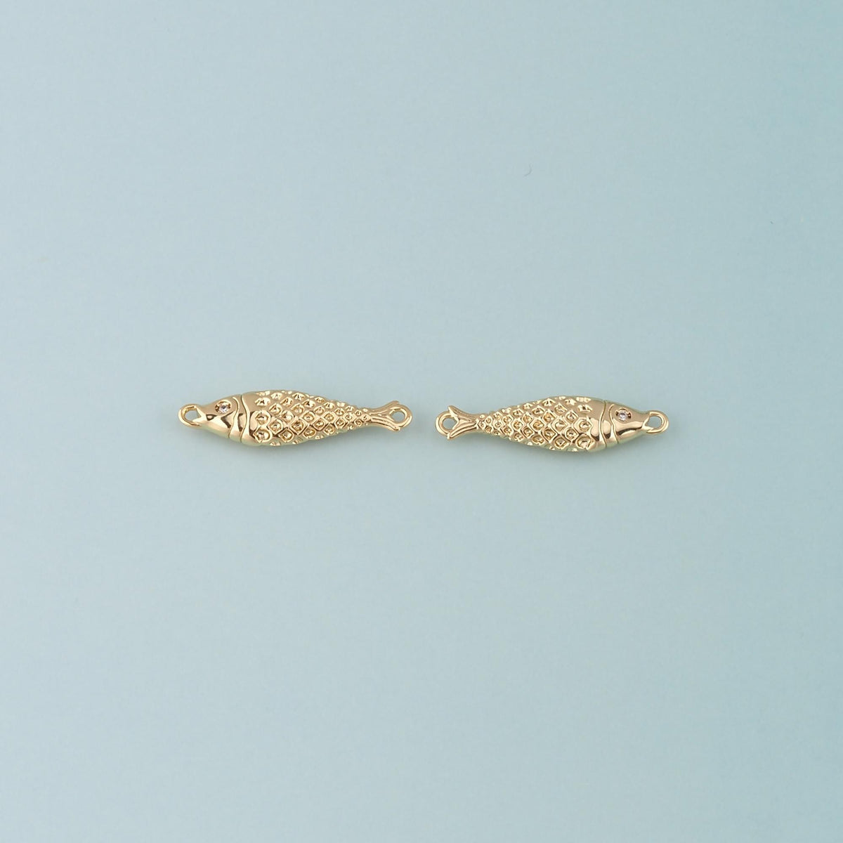 18K Gold Filled Fish Connector for Jewelry Making