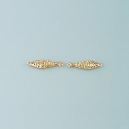 18K Gold Filled Fish Connector for Jewelry Making