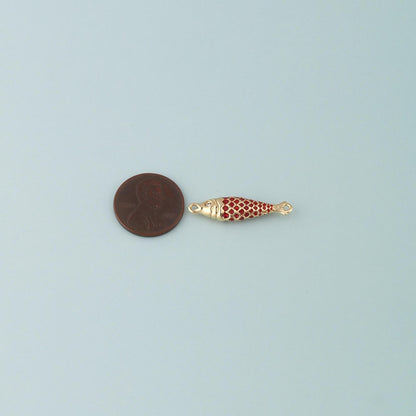 18K Gold Filled Fish Enamel Charm Pendant for Jewelry Making