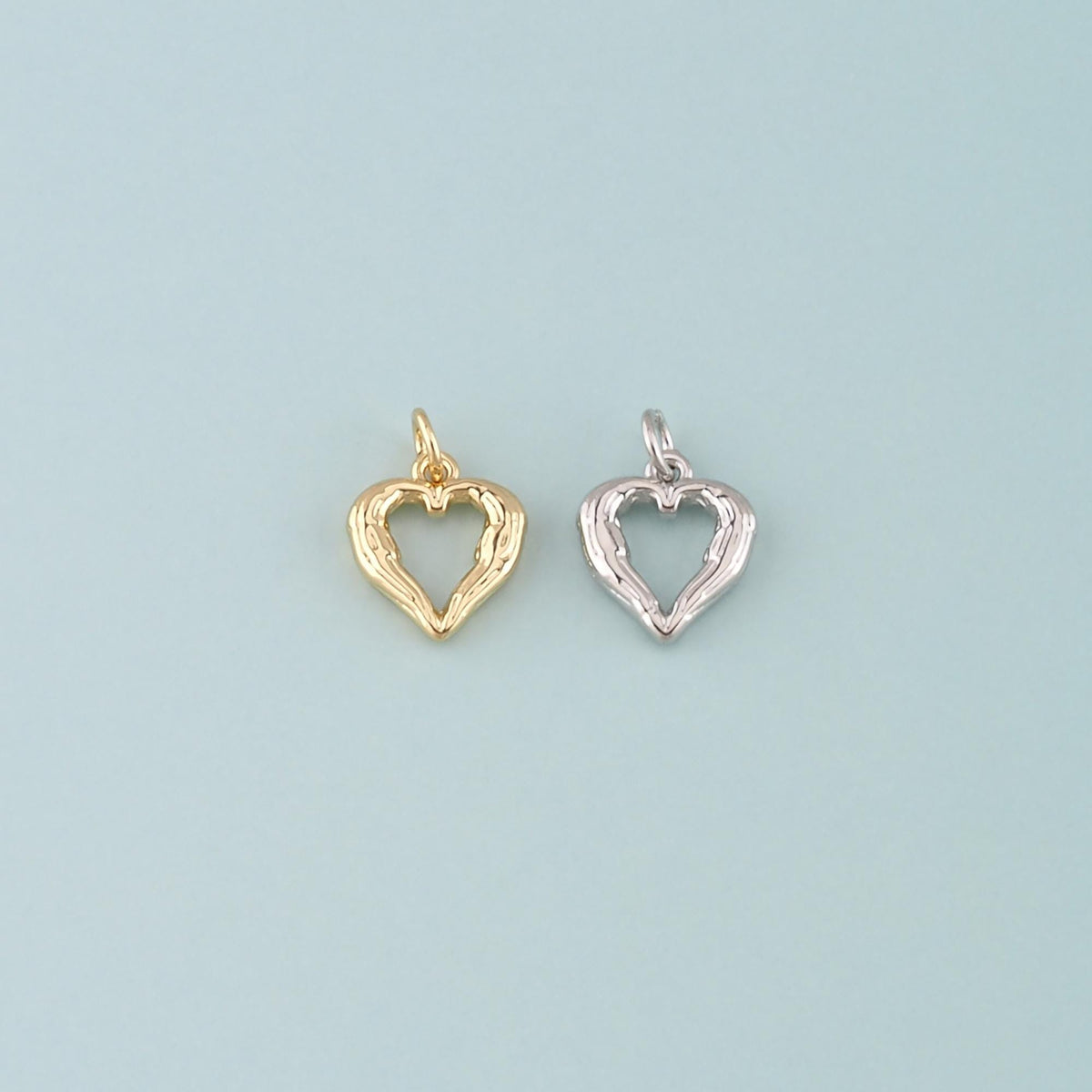 18K Gold Filled Heart Charm Pendant for Jewelry Making