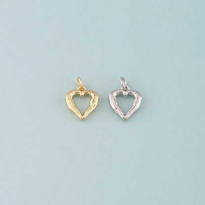 18K Gold Filled Heart Charm Pendant for Jewelry Making
