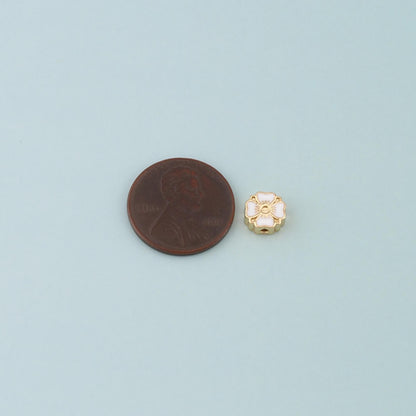 18K Gold Filled Flower Enamel Charm Pendant for Jewelry Making