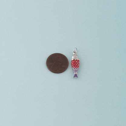 18K Gold Filled Fish Enamel Charm Pendant for Jewelry Making