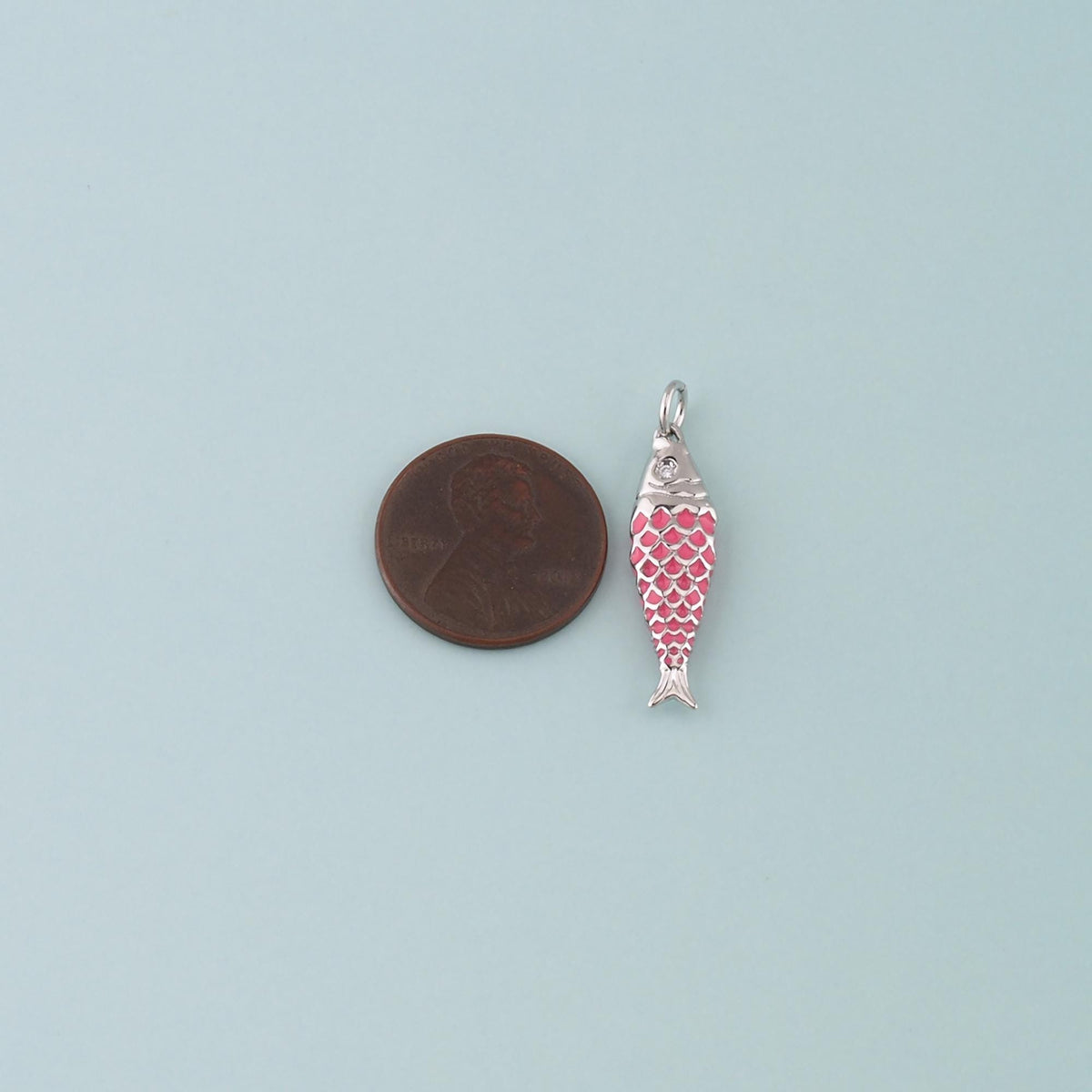 Silver Fish Pendant,Enamel Ocean Charm Bracelet Necklace for DIY Jewelry Making Supply