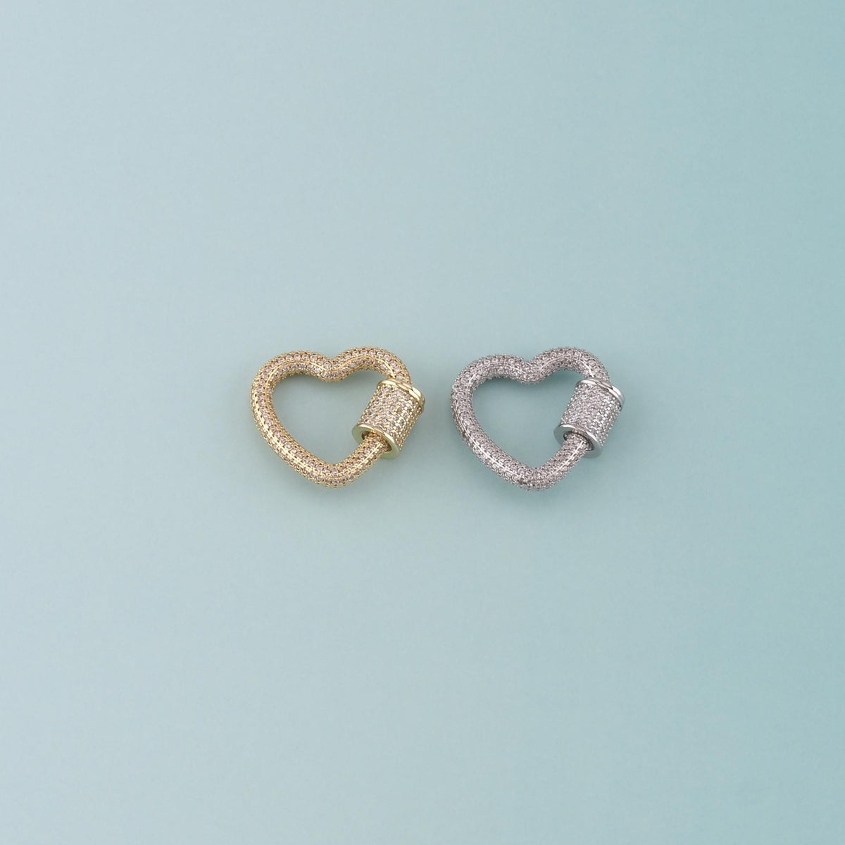 18K Gold Filled Heart Carabiner Clasp,Buckle Clasp,Carabiner Screw Clasp,Turnbuckle for DIY Jewelry