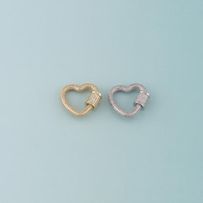 18K Gold Filled Heart Carabiner Clasp,Buckle Clasp,Carabiner Screw Clasp,Turnbuckle for DIY Jewelry