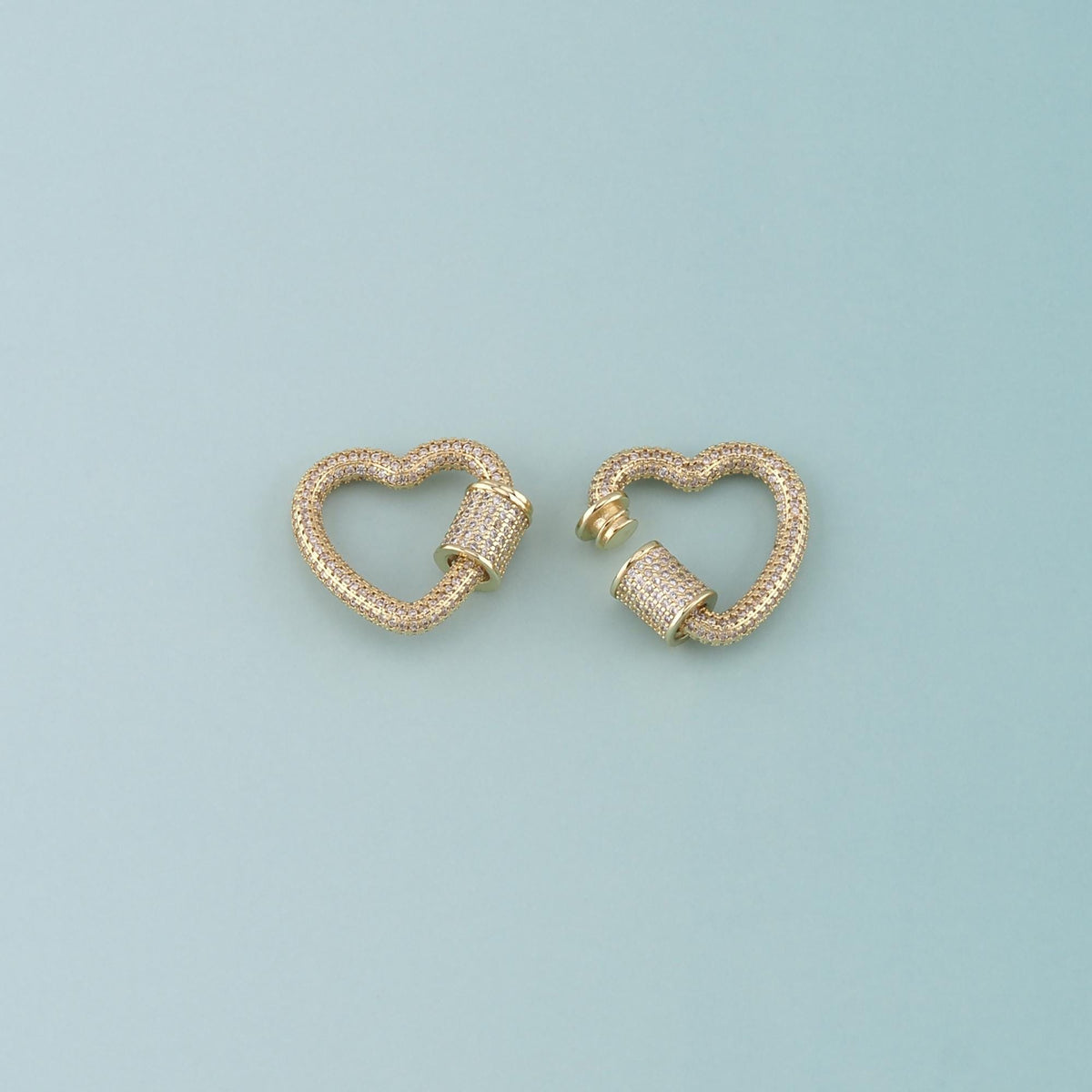 18K Gold Filled Heart Carabiner Clasp,Buckle Clasp,Carabiner Screw Clasp,Turnbuckle for DIY Jewelry