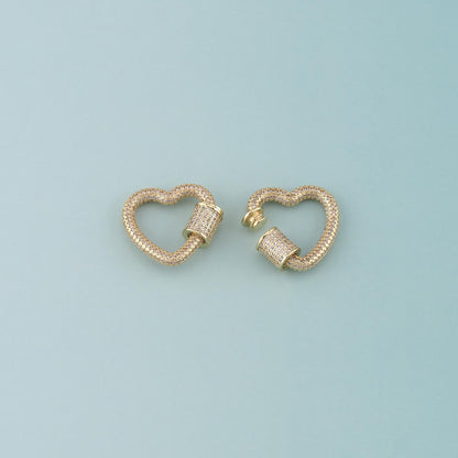 18K Gold Filled Heart Carabiner Clasp,Buckle Clasp,Carabiner Screw Clasp,Turnbuckle for DIY Jewelry