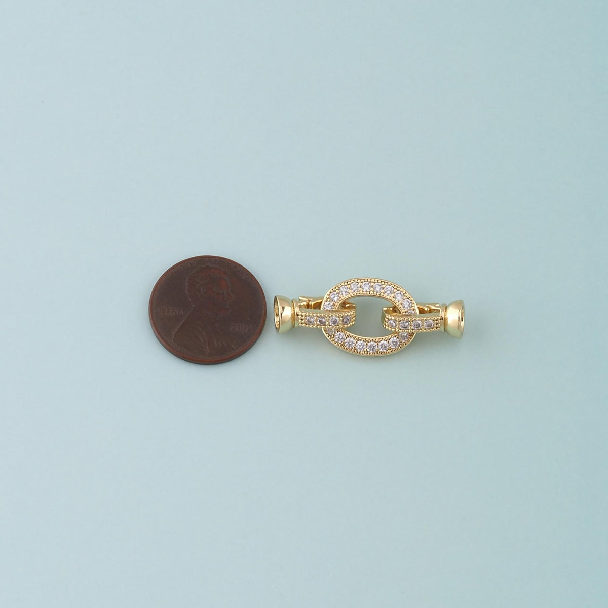 18K Gold Filled Oval Clasp,Carabiner Lock Connector,Spring Push Gate for DIY Jewelry Finding Necklace Bracelet