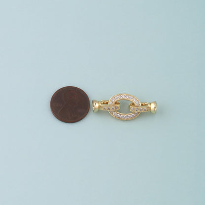 18K Gold Filled Oval Clasp,Carabiner Lock Connector,Spring Push Gate for DIY Jewelry Finding Necklace Bracelet