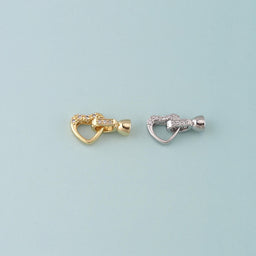 18K Gold Filled Heart Clasp,Carabiner Lock Connector for DIY Jewelry Finding Necklace Bracelet