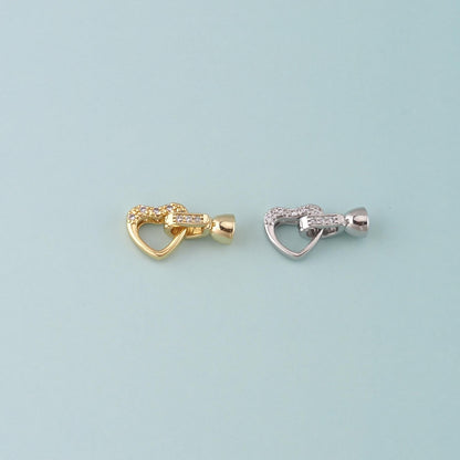 18K Gold Filled Heart Clasp,Carabiner Lock Connector for DIY Jewelry Finding Necklace Bracelet