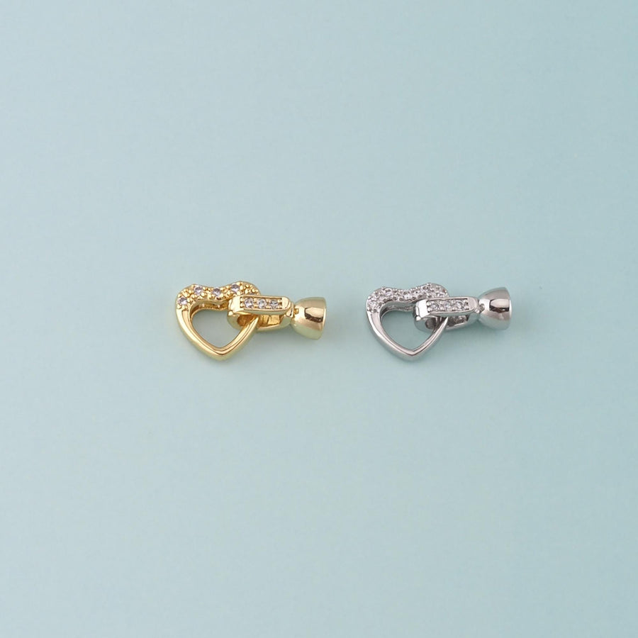 18K Gold Filled Heart Clasp,Carabiner Lock Connector for DIY Jewelry Finding Necklace Bracelet