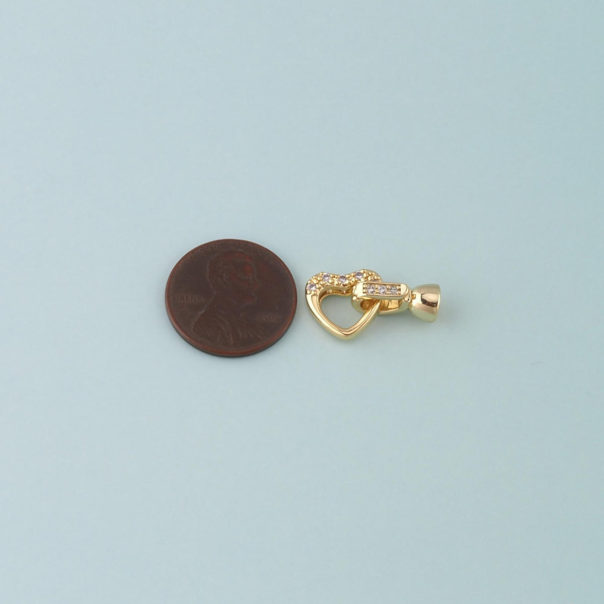 18K Gold Filled Heart Clasp,Carabiner Lock Connector for DIY Jewelry Finding Necklace Bracelet
