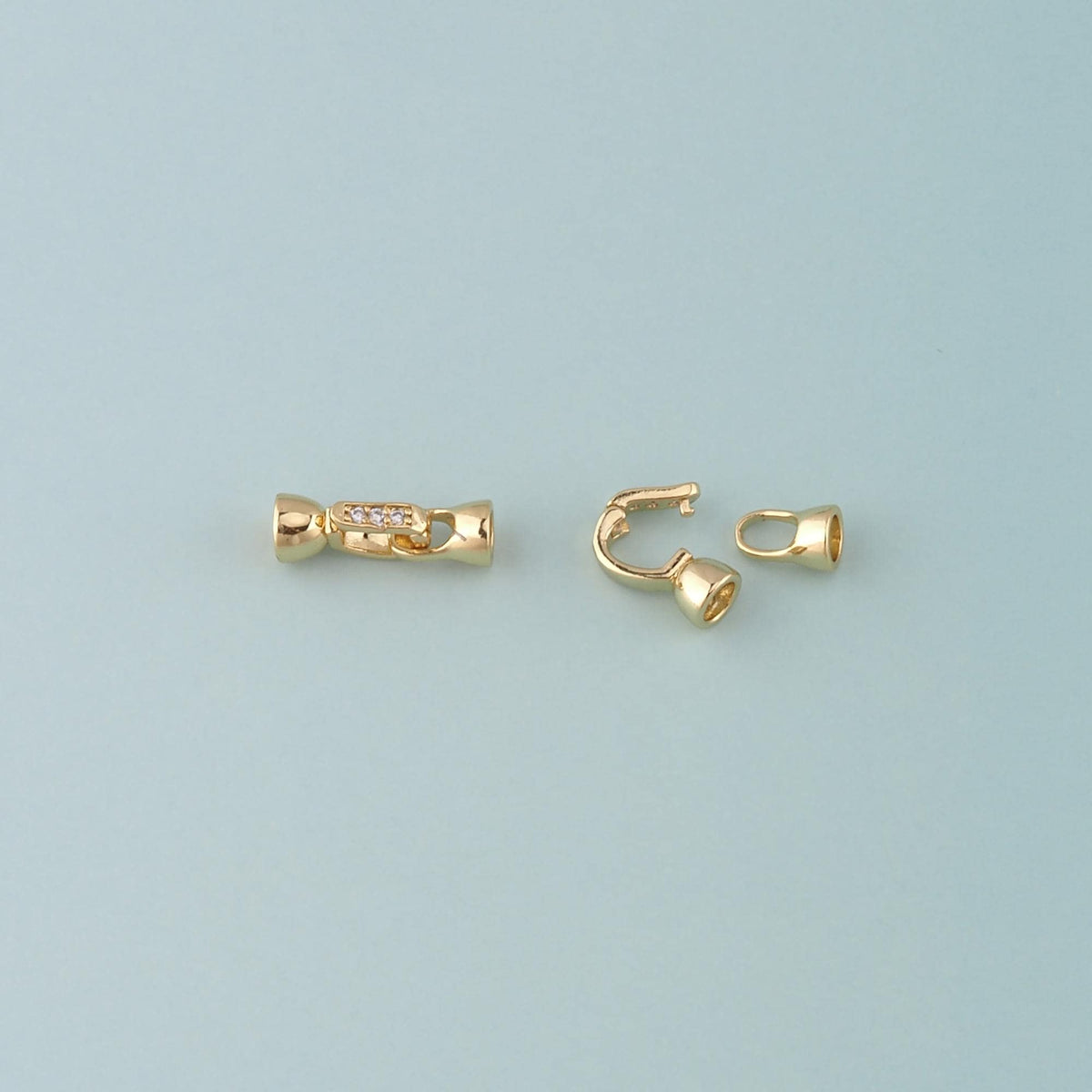18k Gold Filled Interlocking Clasp,Connector End Cap Clasp for DIY Jewelry Finding Necklace Bracelet