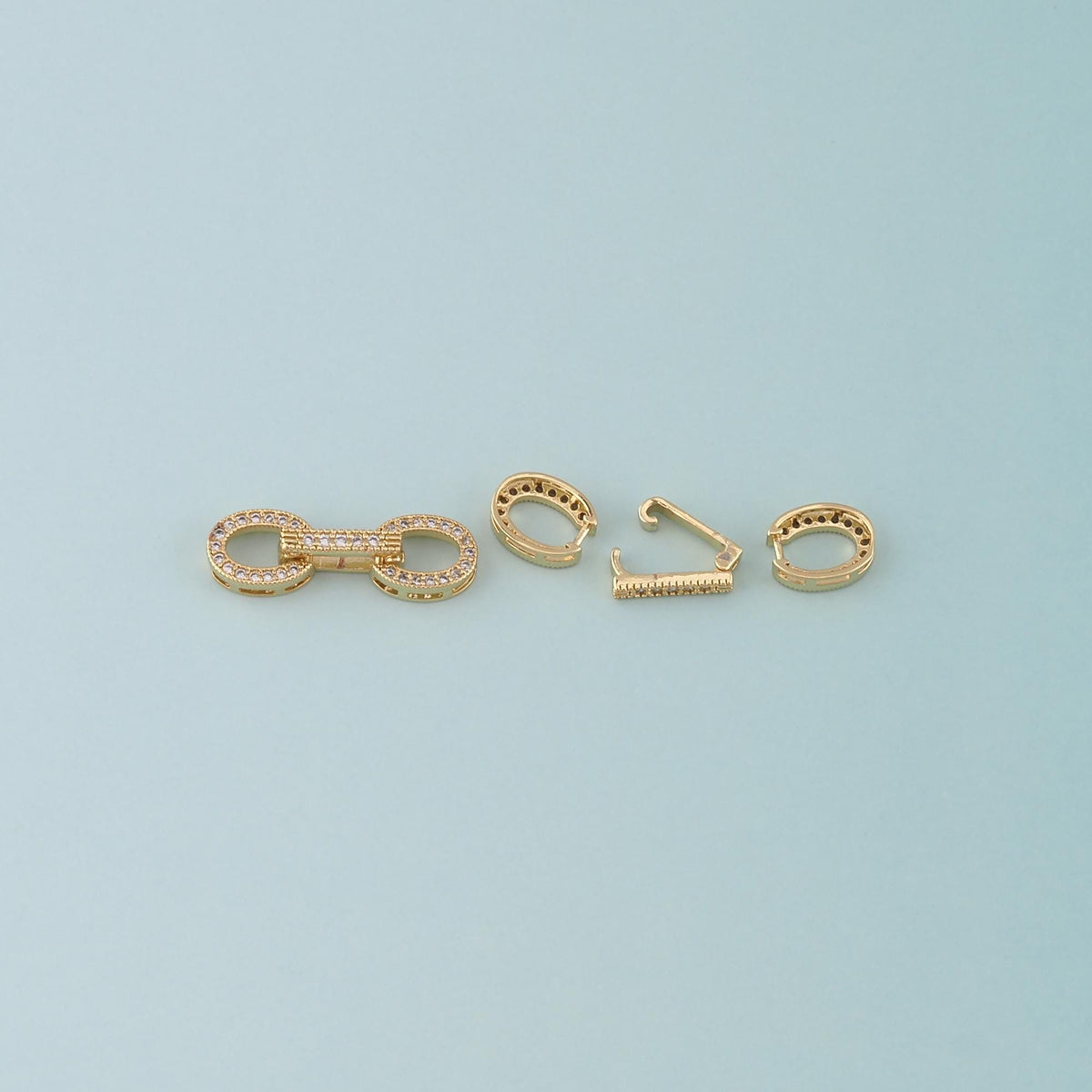 18K Gold Filled Oval Clasp,Carabiner Lock Connector for DIY Jewelry Finding Necklace Bracelet