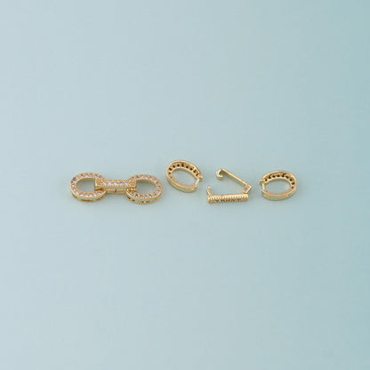 18K Gold Filled Oval Clasp,Carabiner Lock Connector for DIY Jewelry Finding Necklace Bracelet