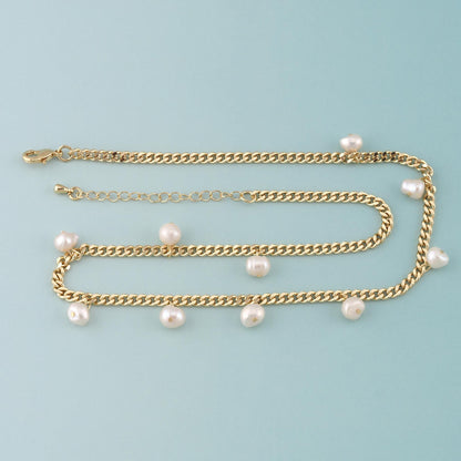 18K Gold Filled Pearl Jewelry Chain 2 in for Jewelry Making