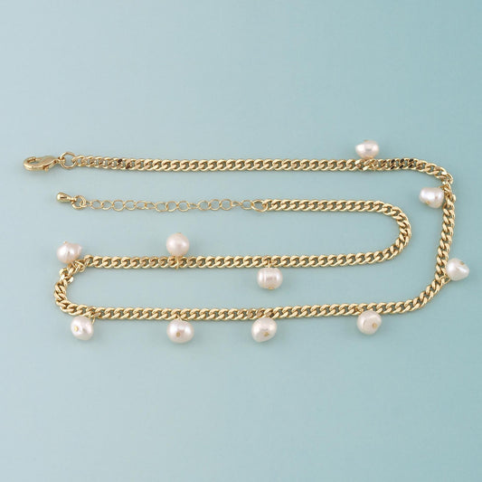 Gold Texture Chain,18K Gold Filled Pearl Cuba for Necklace Bracelet DIY Jewelry Making Supply