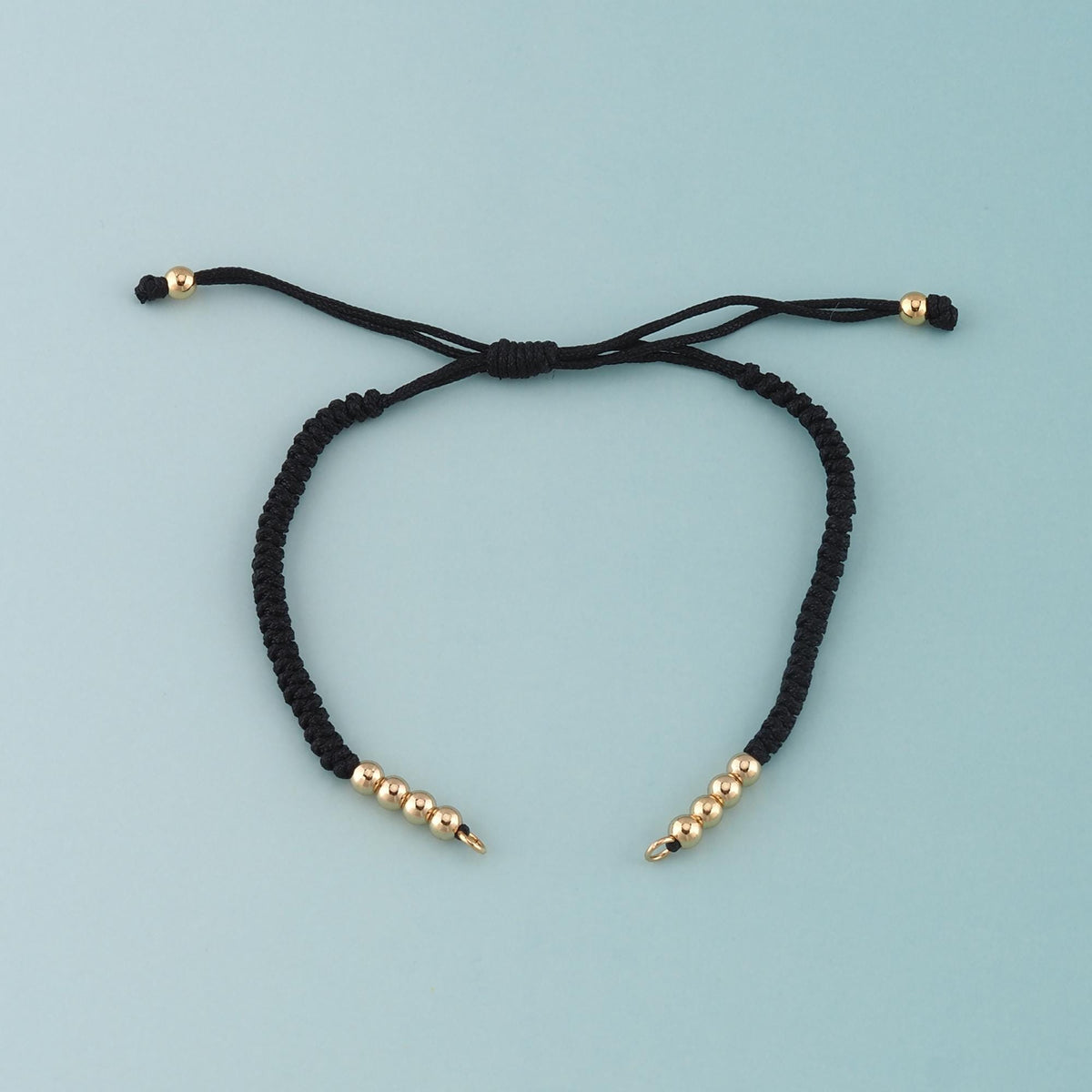Gold Adjustable Braided rope,18K Gold Filled Round Ball Bracelet,Semi Finished Bracelets,Bracelets for Jewelry Making