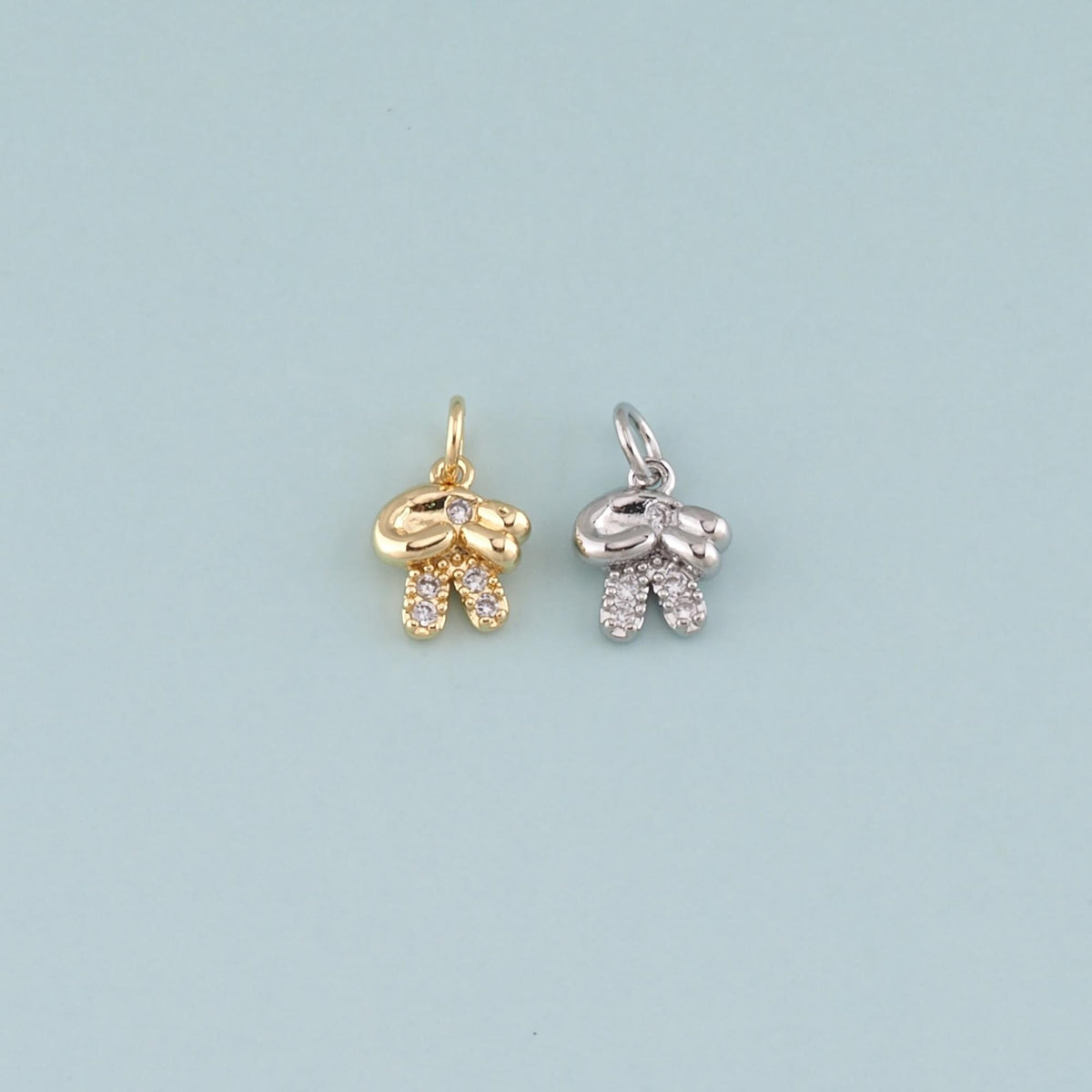 18K Gold Filled Hand CZ Charm Pendant for Jewelry Making