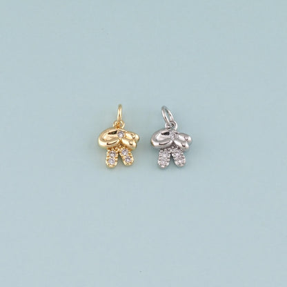 18K Gold Filled Hand CZ Charm Pendant for Jewelry Making
