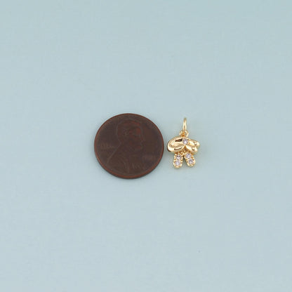 18K Gold Filled Hand CZ Charm Pendant for Jewelry Making