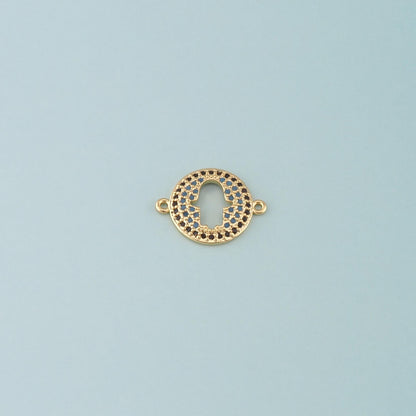18K Gold Filled Hamsa CZ Charm Pendant for Jewelry Making