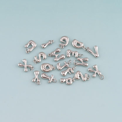 Gold letter Charms,18K Gold Filled letter Pendant,Initial Charm Bracelet Necklace for DIY Jewelry Making Supply