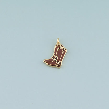 Gold Boots Charms,18K Gold Filled Boots Pendant,Enamel Cowboy Boots Charm Bracelet Necklace for DIY Jewelry Making Supply